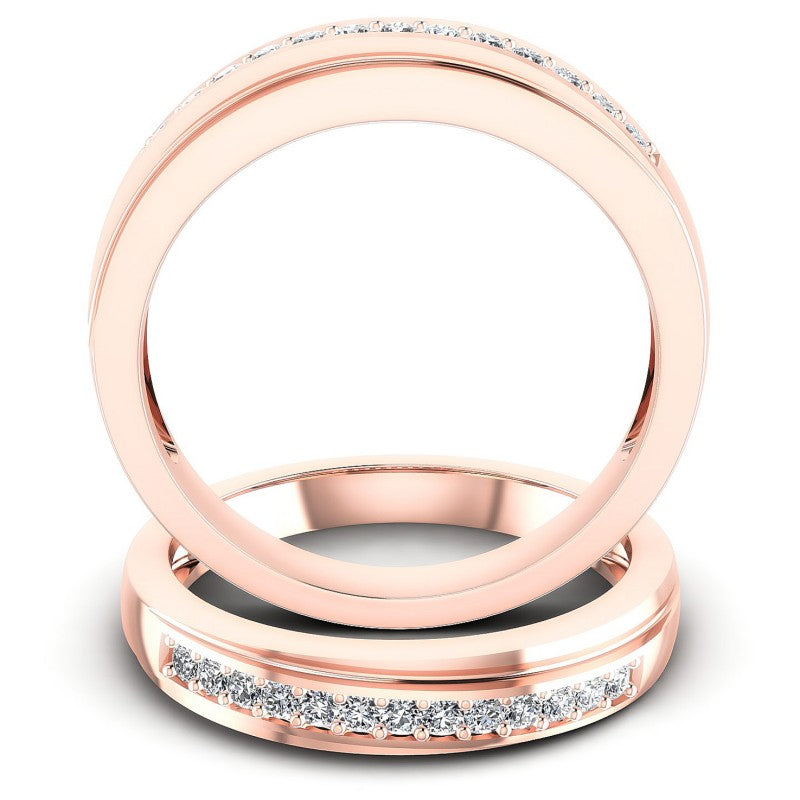 Round Cut Diamonds Wedding Sets in 18KT Yellow Gold