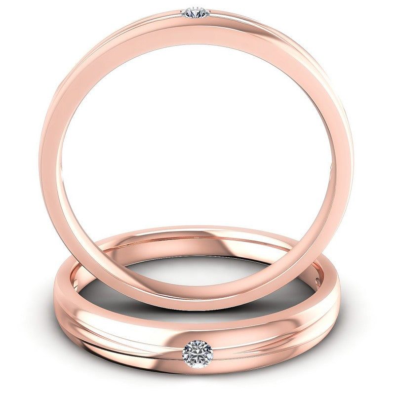 Round Cut Diamonds Wedding Sets in 18KT Yellow Gold