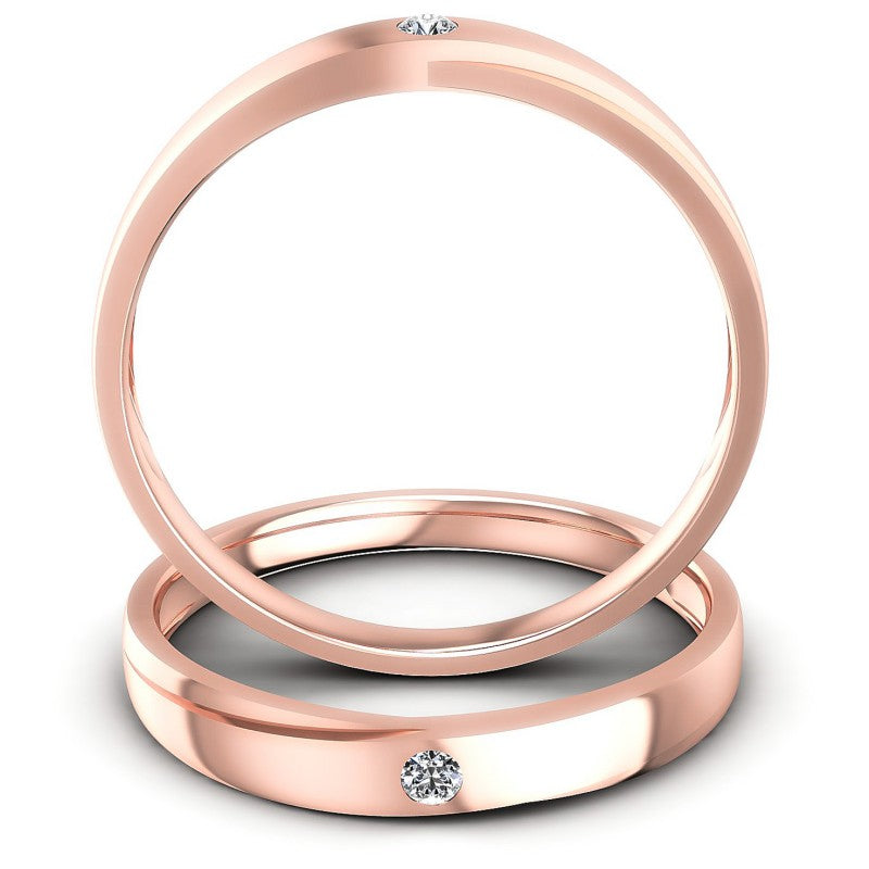 Round Cut Diamonds Wedding Sets in 18KT Yellow Gold
