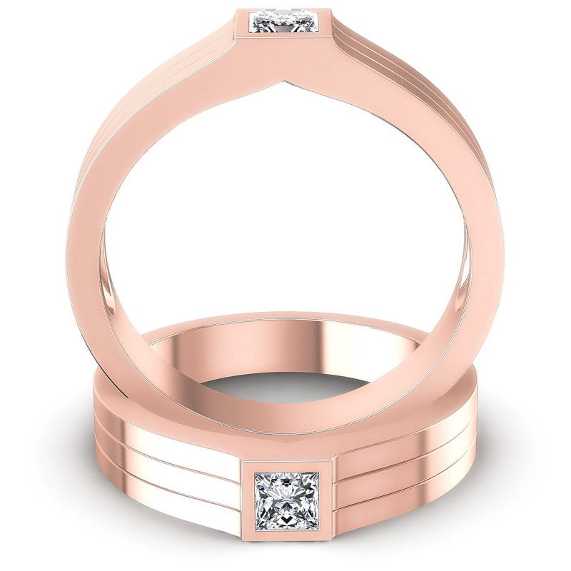 Princess Cut Diamonds Wedding Sets in 18KT Yellow Gold