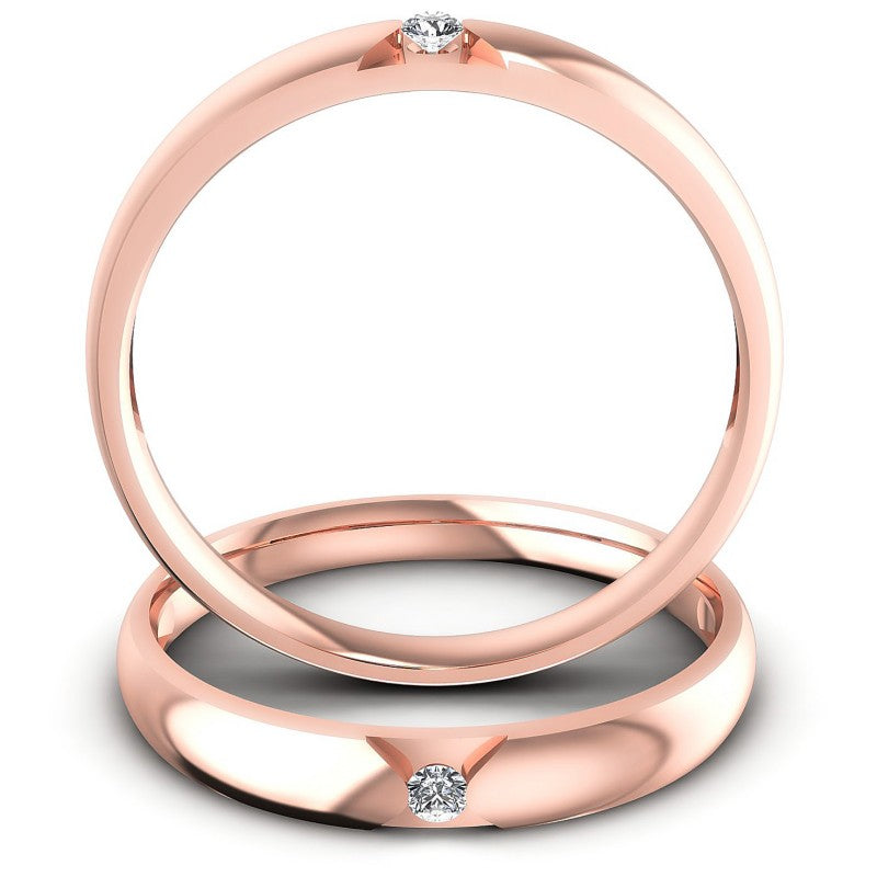 Round Cut Diamonds Wedding Sets in 18KT Yellow Gold