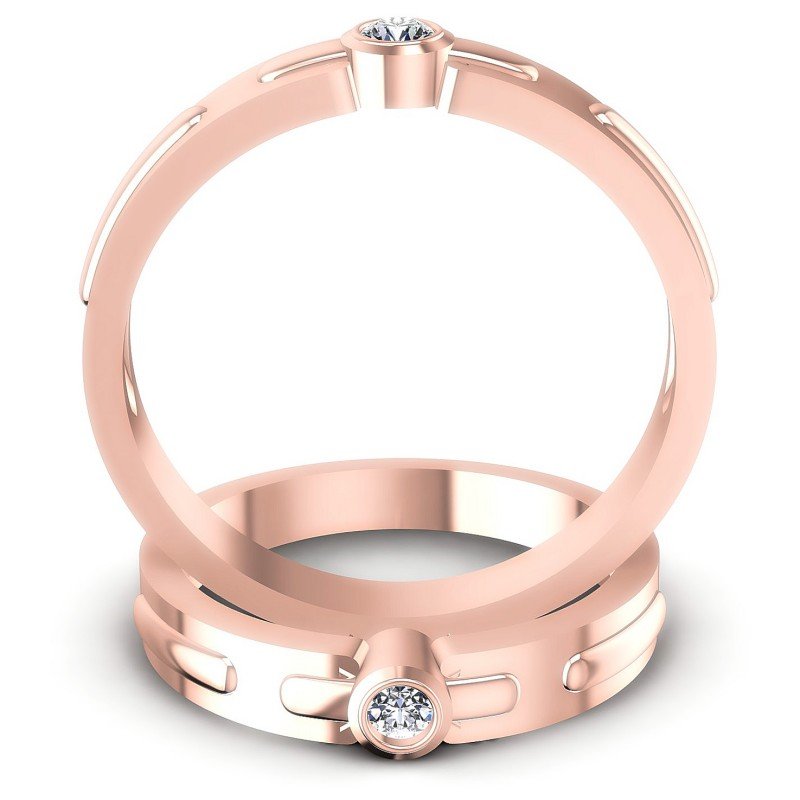Round Cut Diamonds Wedding Sets in 18KT Yellow Gold