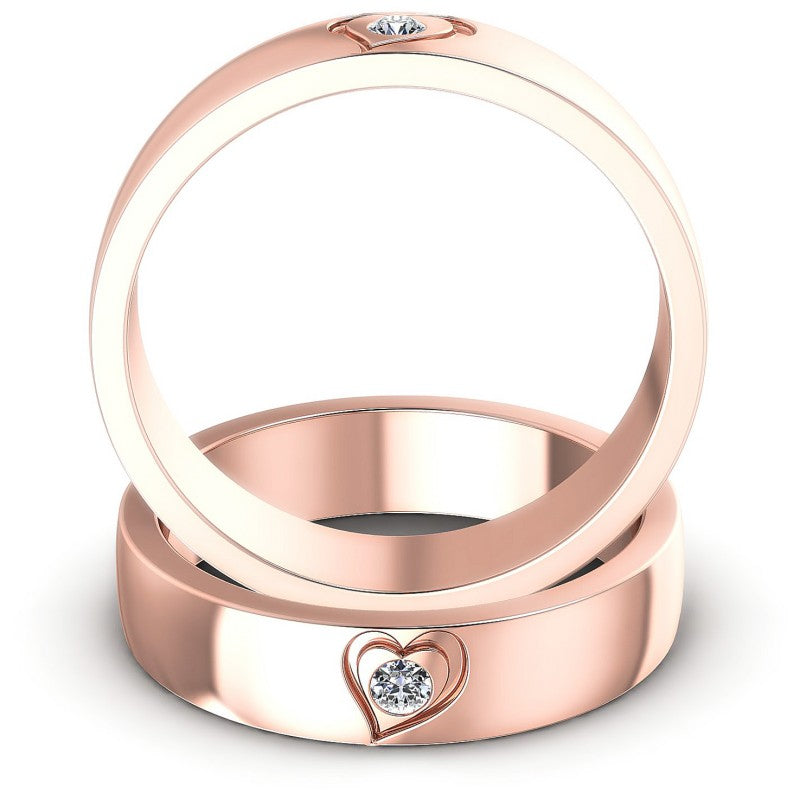Round Cut Diamonds Wedding Sets in 18KT Yellow Gold