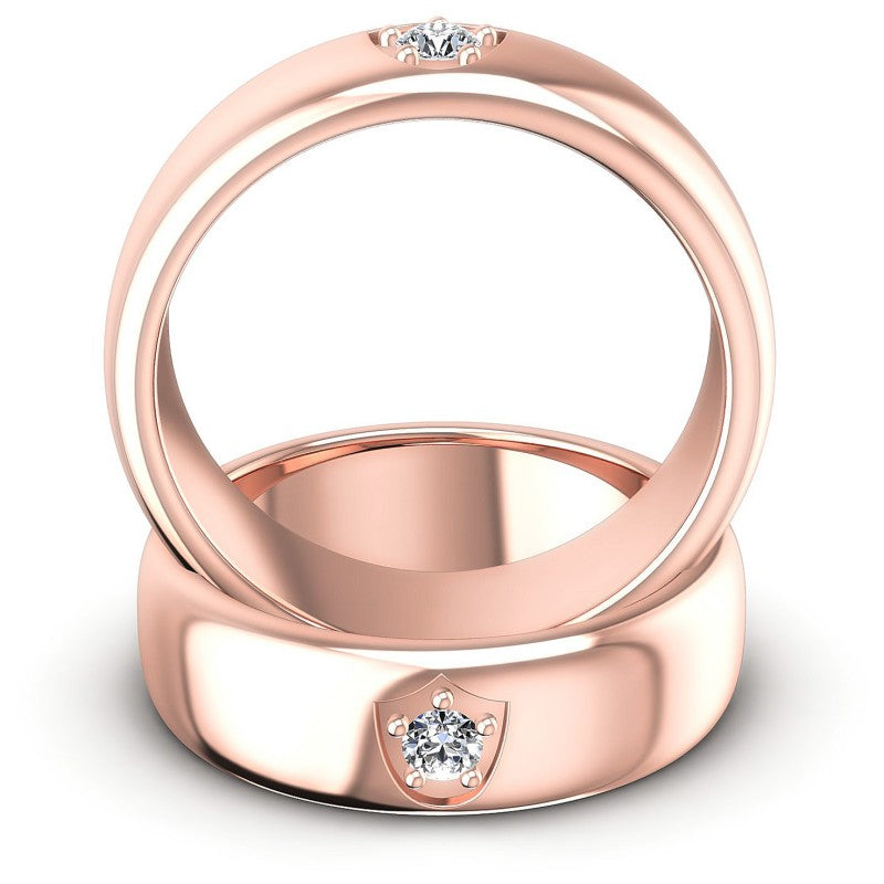 Round Cut Diamonds Wedding Sets in 18KT Yellow Gold