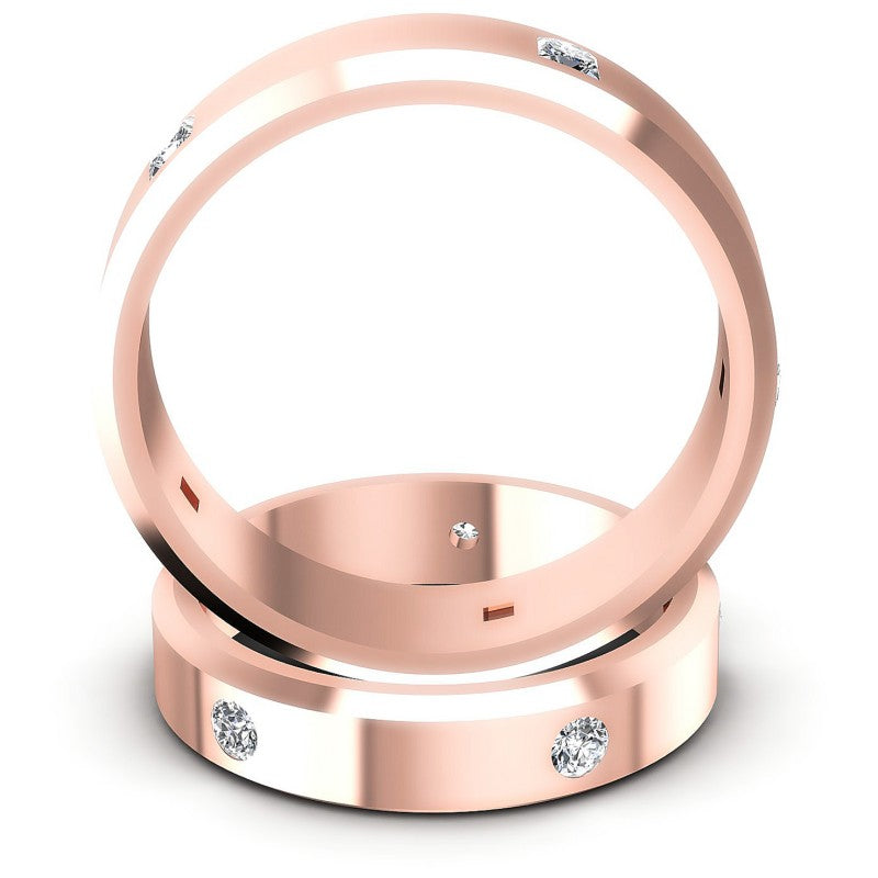 Princess And Round Cut Diamonds Wedding Sets in 18KT Yellow Gold