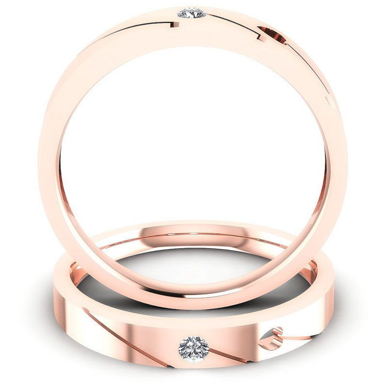Round Cut Diamonds Wedding Sets in 18KT Yellow Gold