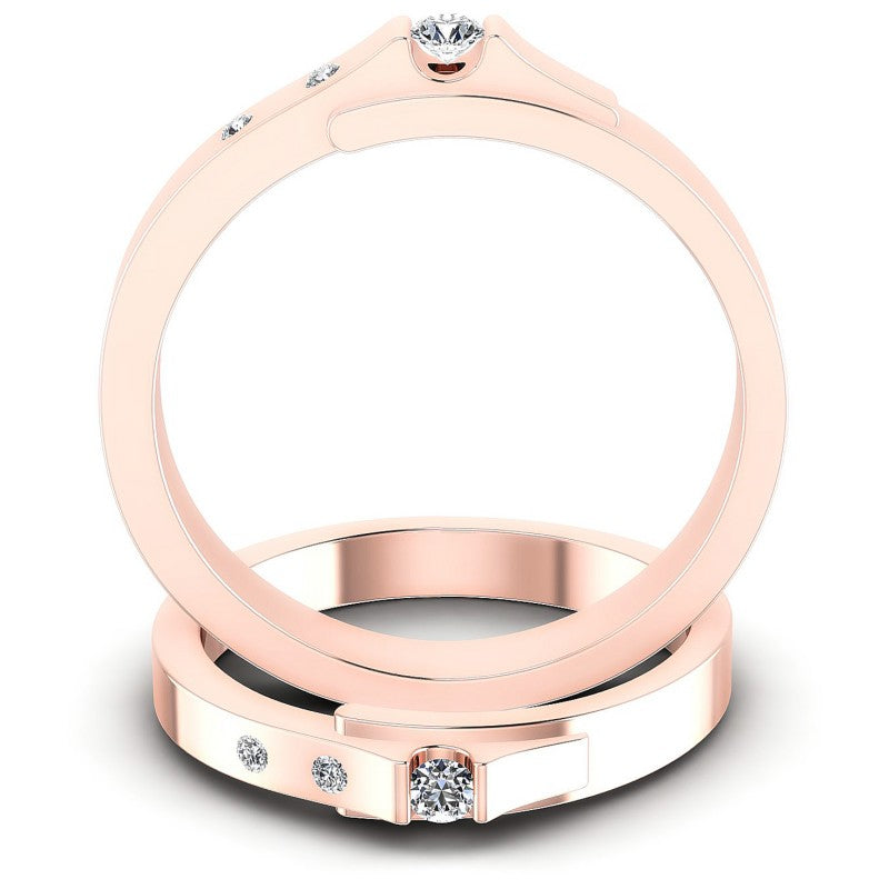 Round Cut Diamonds Wedding Sets in 18KT Yellow Gold