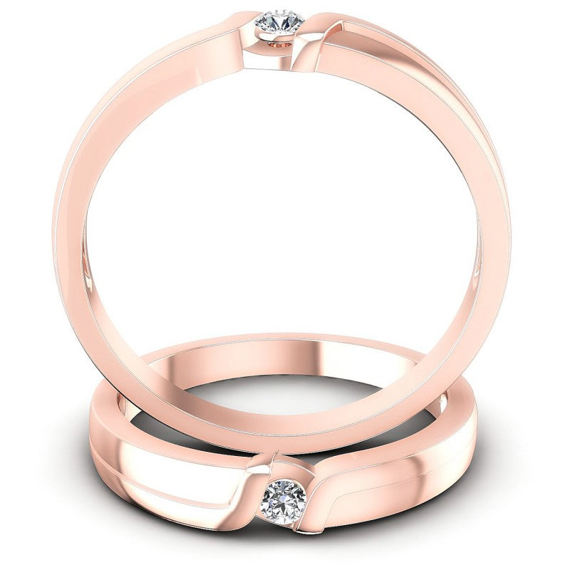 Round Cut Diamonds Wedding Sets in 18KT Yellow Gold