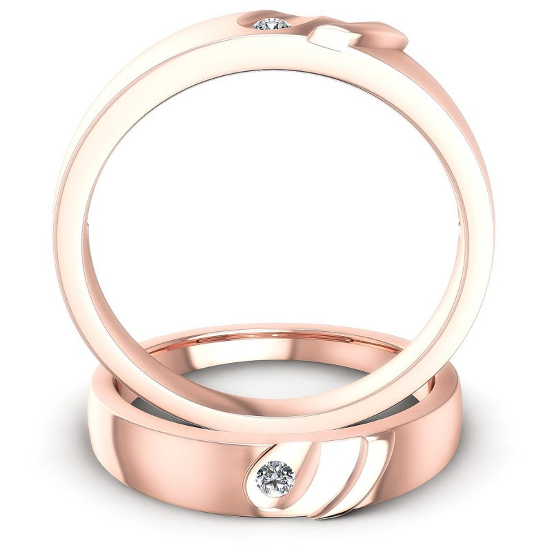 Round Cut Diamonds Wedding Sets in 18KT Yellow Gold