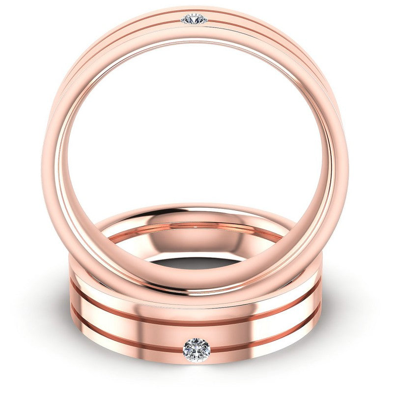 Round Cut Diamonds Wedding Sets in 18KT Yellow Gold