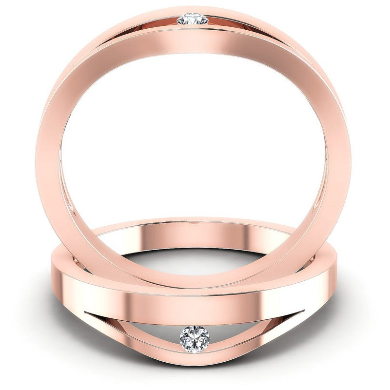 Round Cut Diamonds Wedding Sets in 18KT Yellow Gold