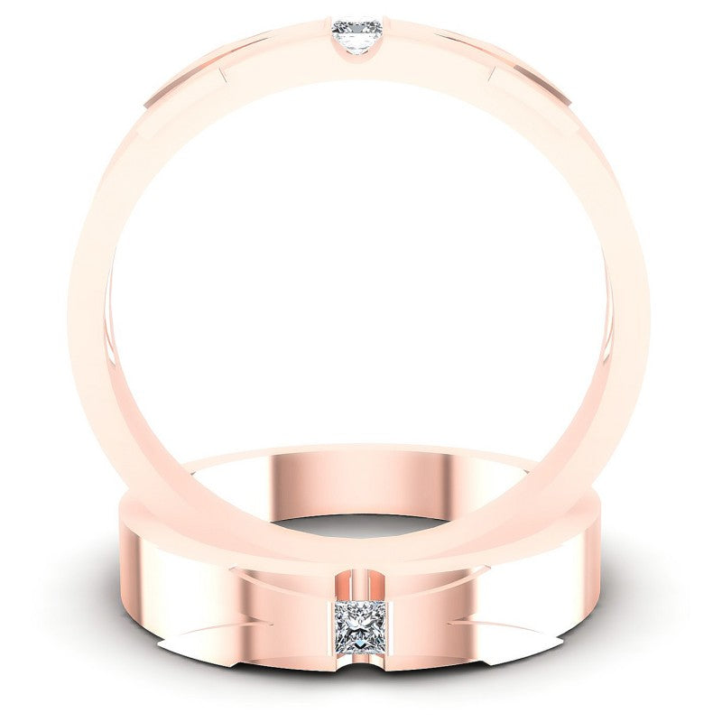 Princess Cut Diamonds Wedding Sets in 18KT Yellow Gold