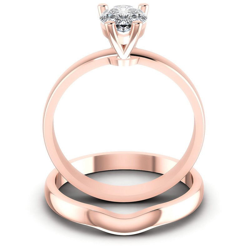 Pear Cut Diamonds Bridal Set in 18KT Yellow Gold