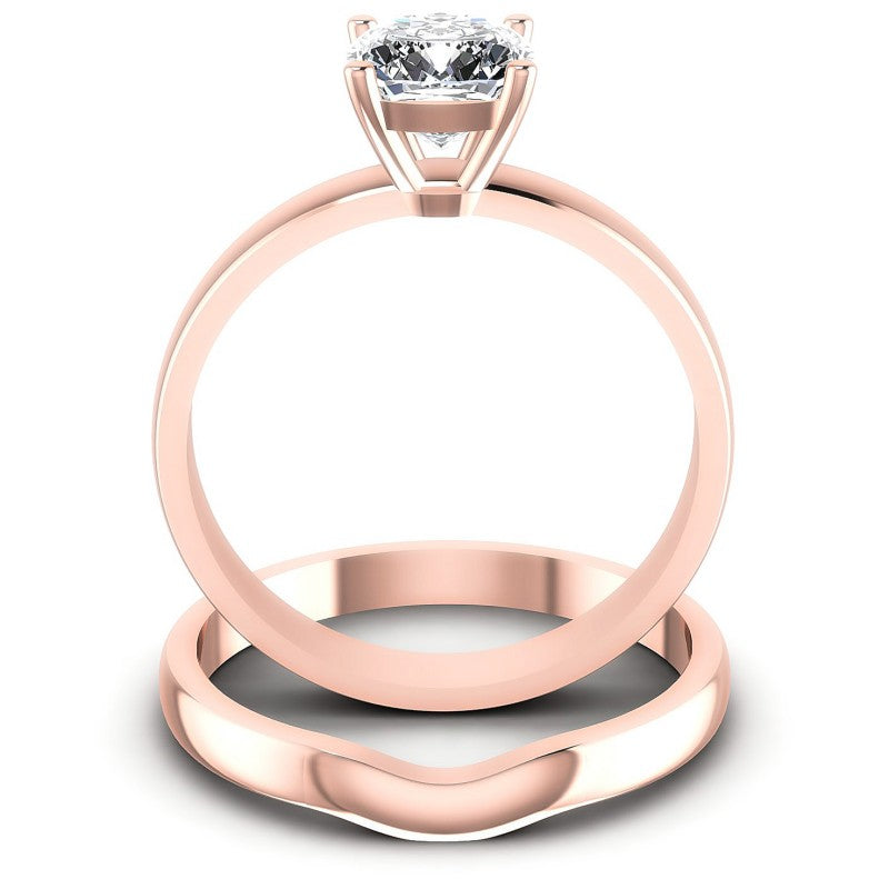 Cushion Cut Diamonds Bridal Set in 18KT Yellow Gold