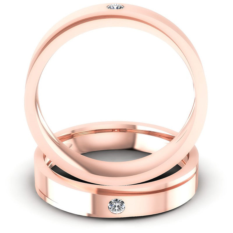 Round Cut Diamonds Wedding Sets in 18KT Yellow Gold