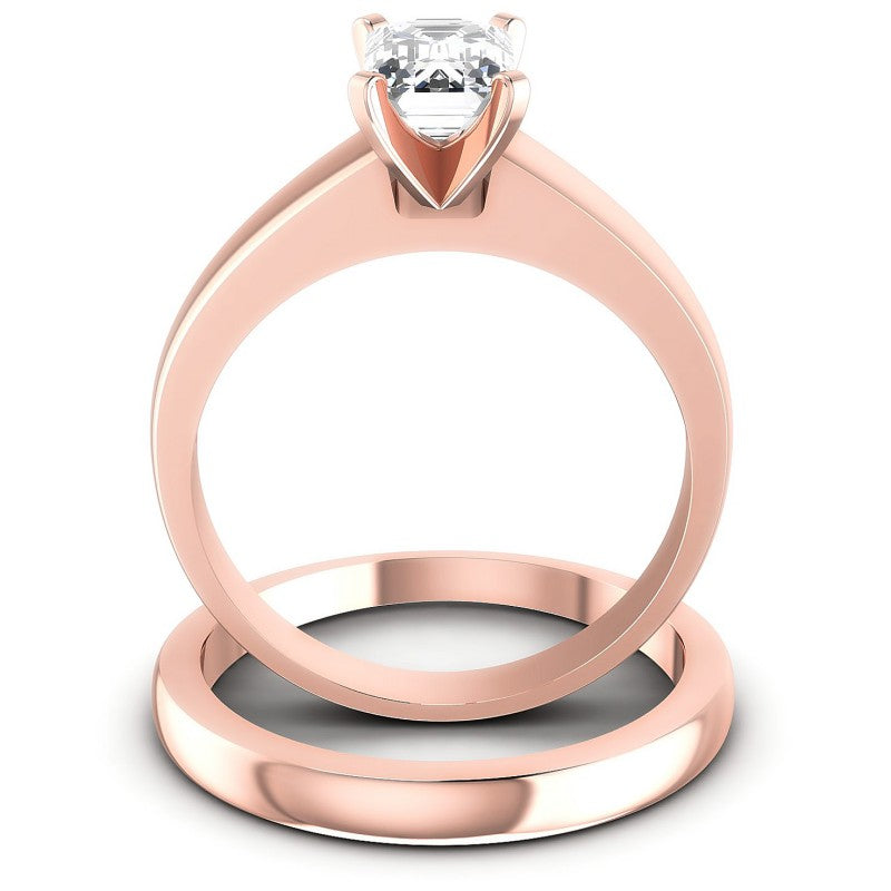 Emerald Cut Diamonds Bridal Set in 18KT Yellow Gold