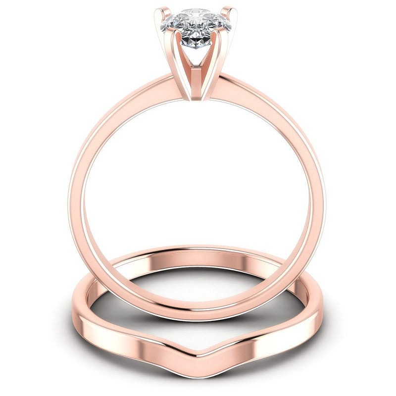 Pear Cut Diamonds Bridal Set in 18KT Yellow Gold