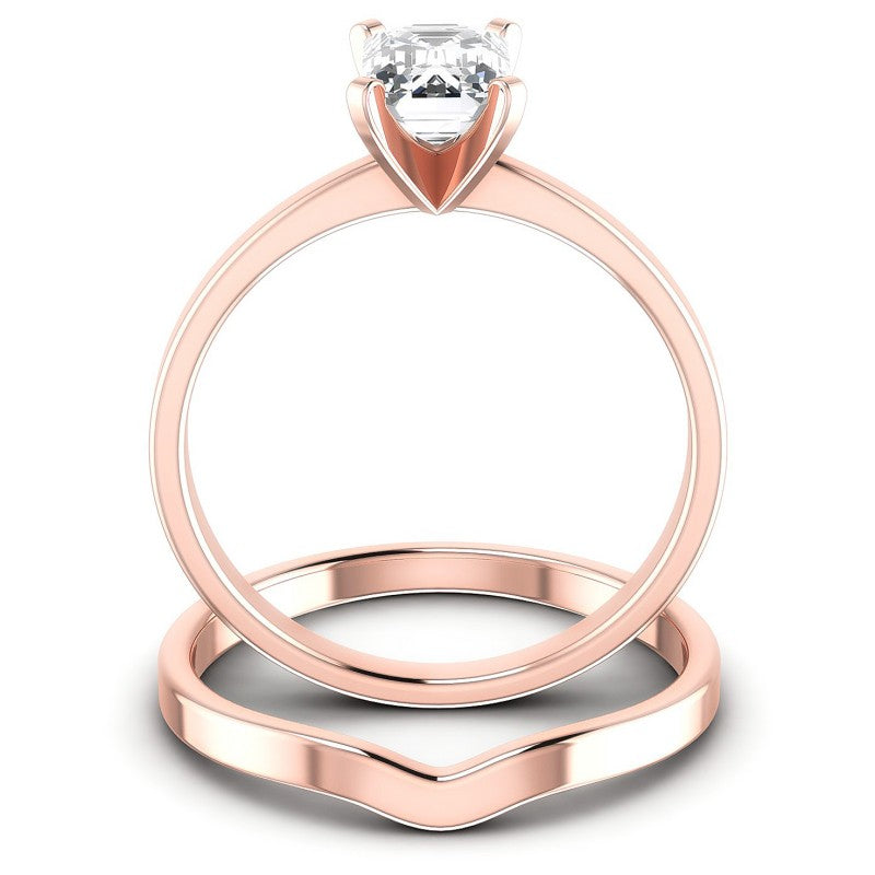 Emerald Cut Diamonds Bridal Set in 18KT Yellow Gold