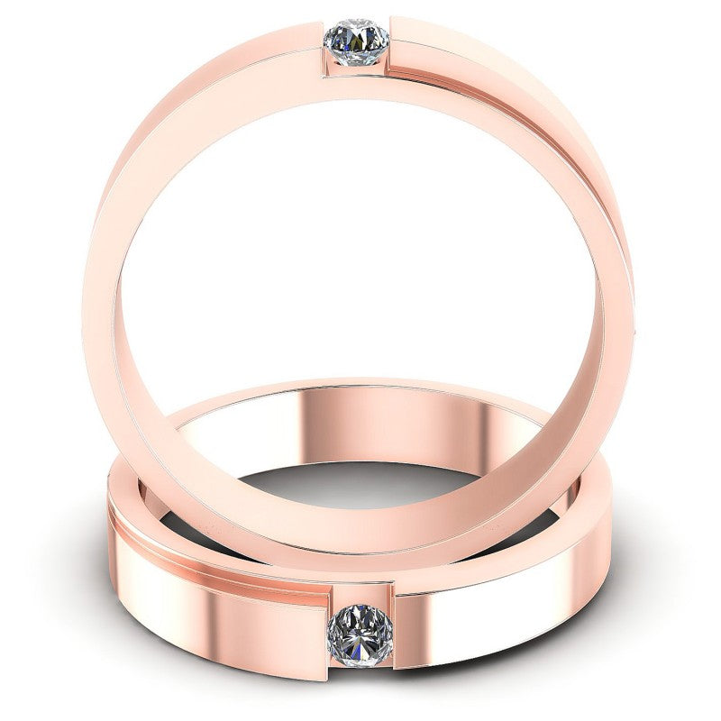 Round Cut Diamonds Wedding Sets in 18KT Yellow Gold