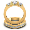 Round And Oval And Princess Cut Diamonds Bridal Set in 14KT Yellow Gold