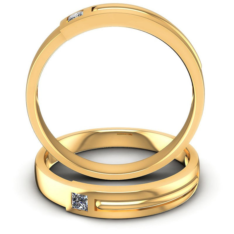 Princess Cut Diamonds Wedding Sets in 14KT Yellow Gold
