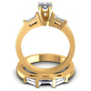 Baguette And Pear Cut Diamonds Bridal Set in 14KT Yellow Gold