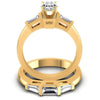 Baguette And Oval Cut Diamonds Bridal Set in 14KT Yellow Gold