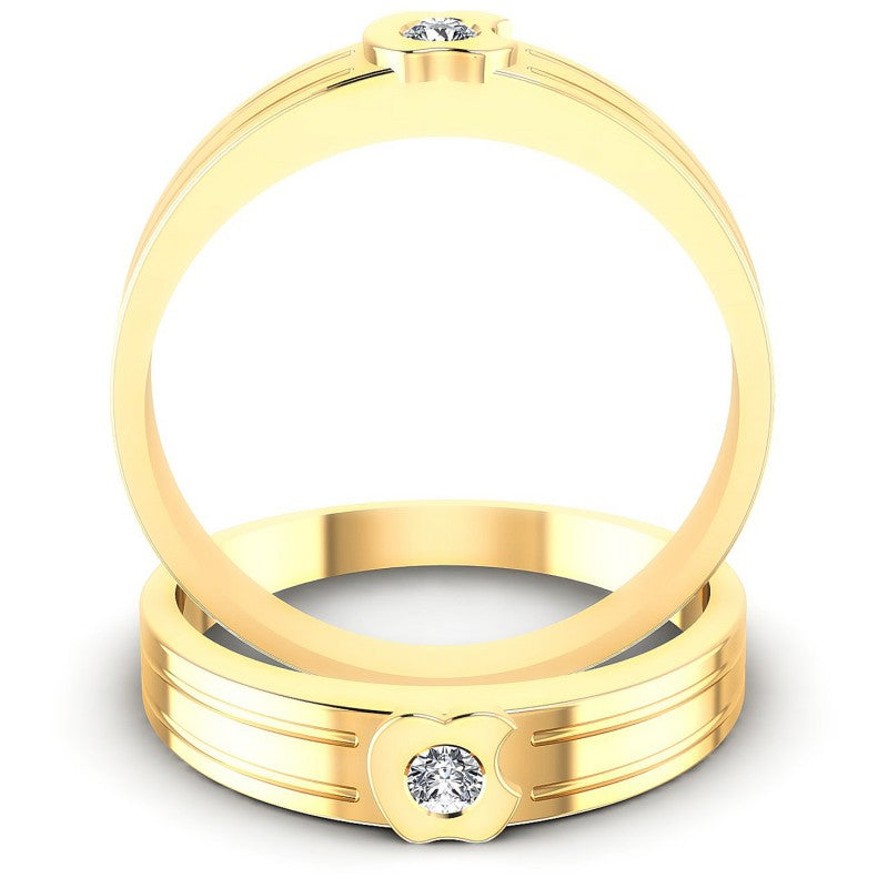 Round Cut Diamonds Wedding Sets in 14KT Yellow Gold