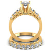Round And Pear Cut Diamonds Bridal Set in 14KT Yellow Gold