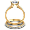 Round Cut Diamonds Bridal Set in 14KT Yellow Gold