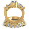 Princess And Cushion Cut Diamonds Bridal Set in 14KT Yellow Gold