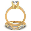 Round Cut Diamonds Bridal Set in 14KT Yellow Gold
