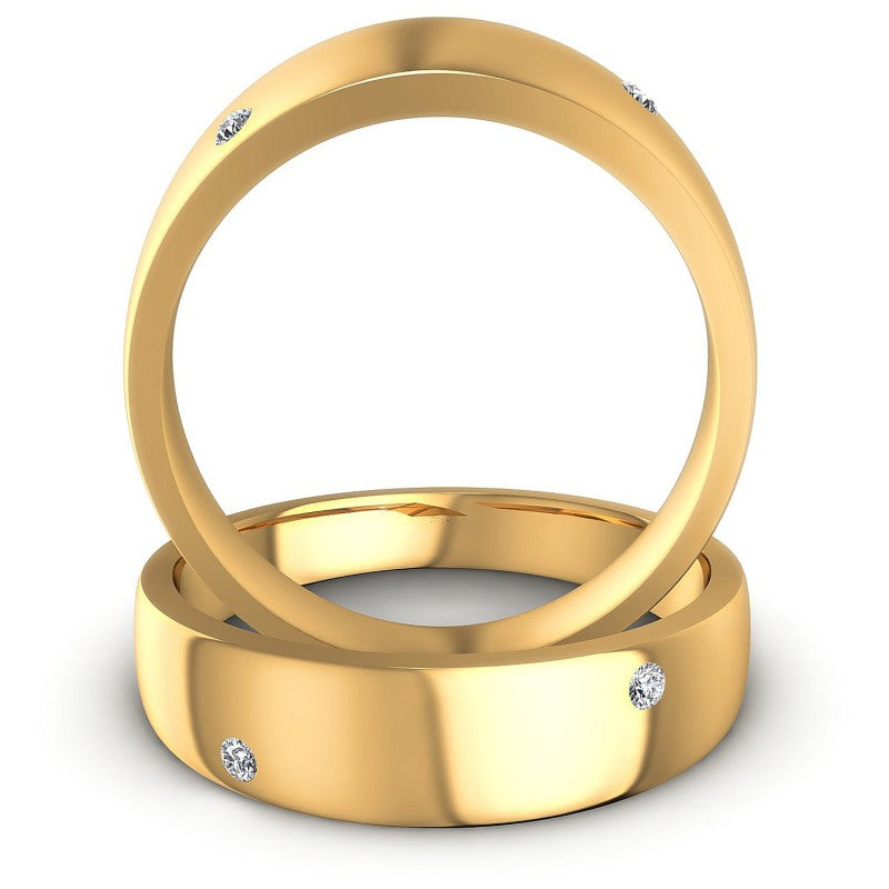 Round Cut Diamonds Wedding Sets in 14KT Yellow Gold