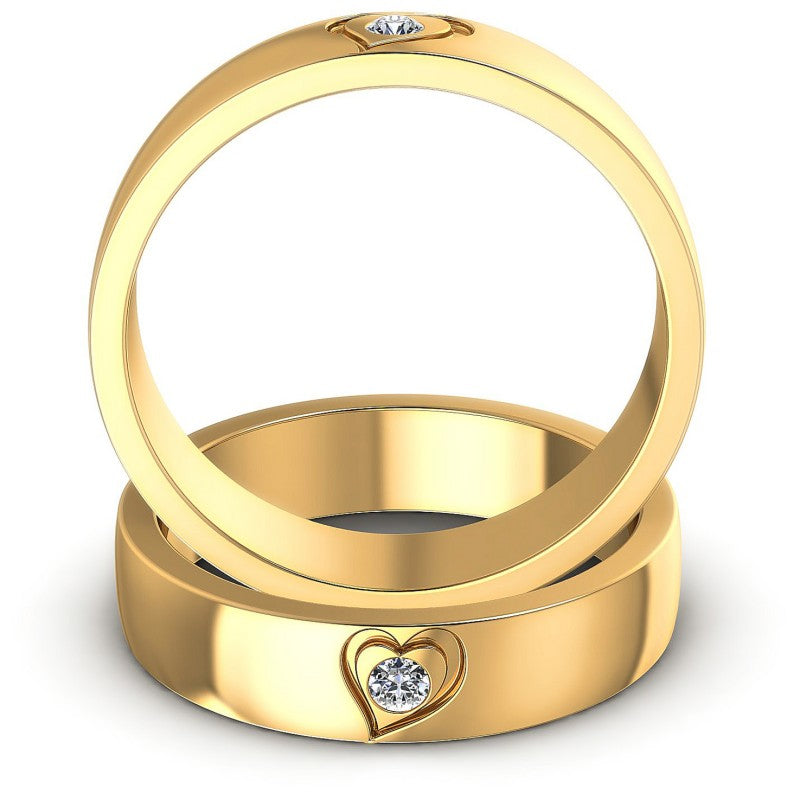 Round Cut Diamonds Wedding Sets in 14KT Yellow Gold