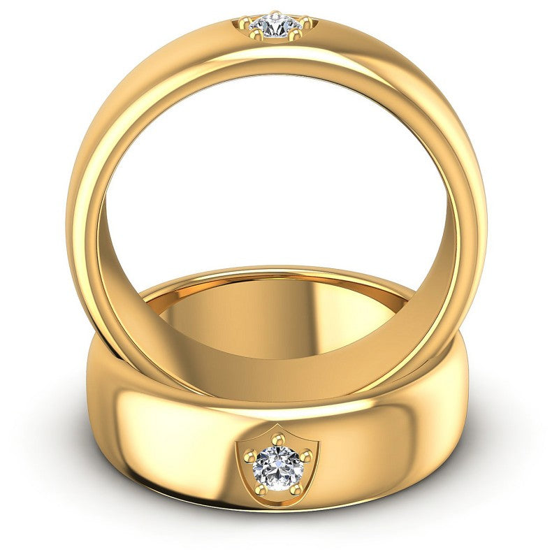 Round Cut Diamonds Wedding Sets in 14KT Yellow Gold