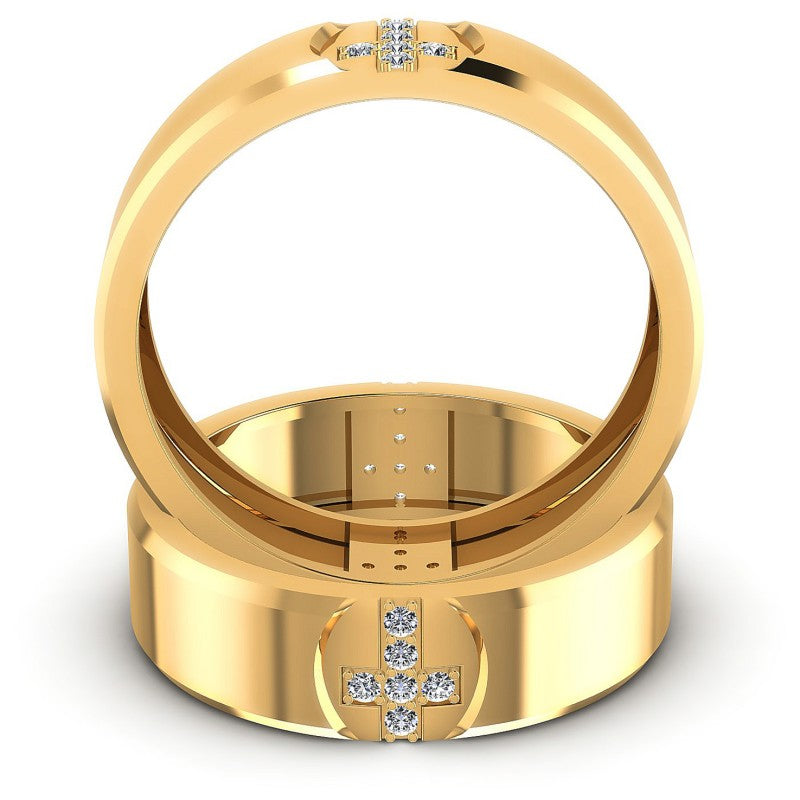 Round Cut Diamonds Wedding Sets in 14KT Yellow Gold