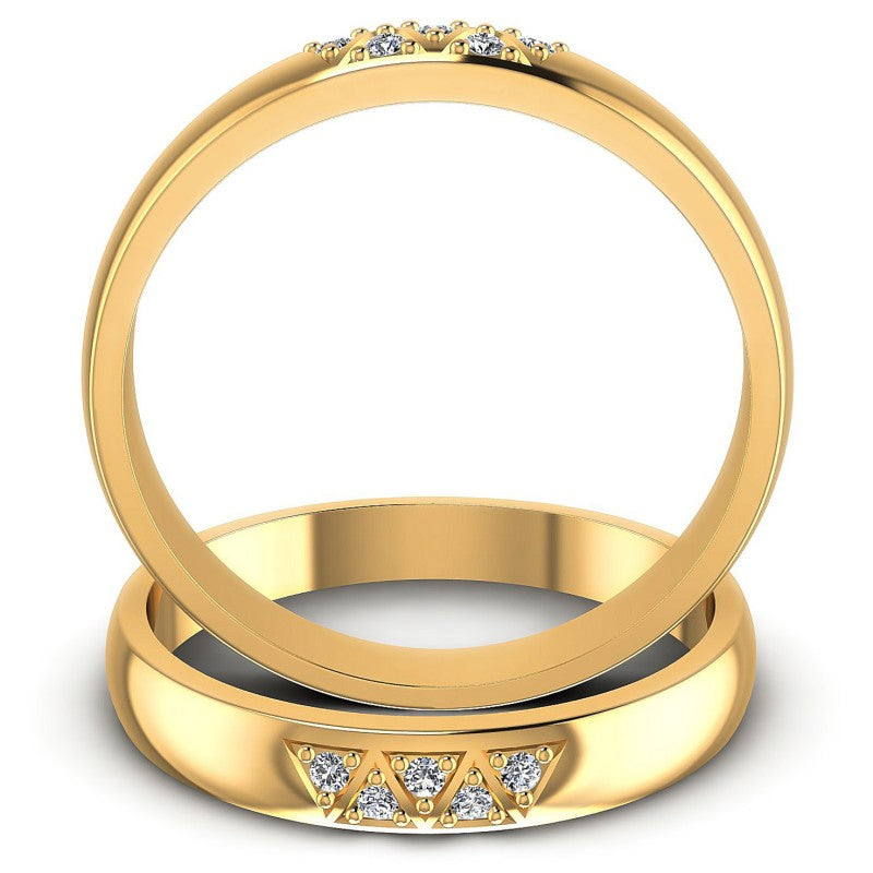 Round Cut Diamonds Wedding Sets in 14KT Yellow Gold