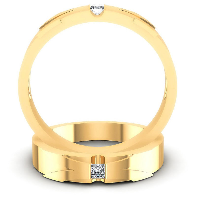 Princess Cut Diamonds Wedding Sets in 14KT Yellow Gold