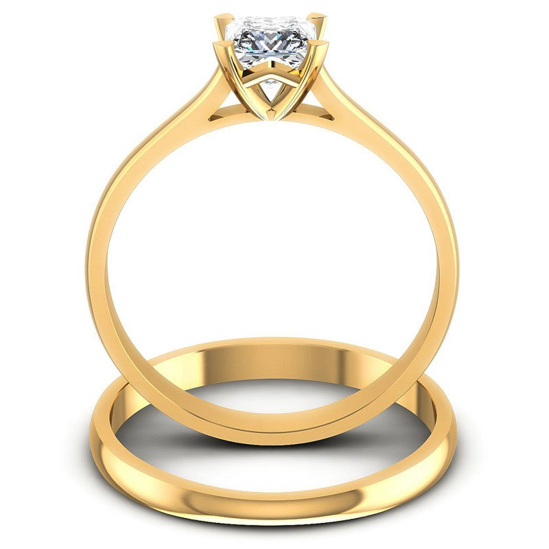 Princess Cut Diamonds Bridal Set in 14KT Yellow Gold