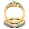 Round And Emerald Cut Diamonds Bridal Set in 14KT Yellow Gold