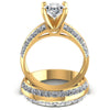 Princess And Oval Cut Diamonds Bridal Set in 14KT Yellow Gold