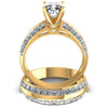 Princess And Cushion Cut Diamonds Bridal Set in 14KT Yellow Gold