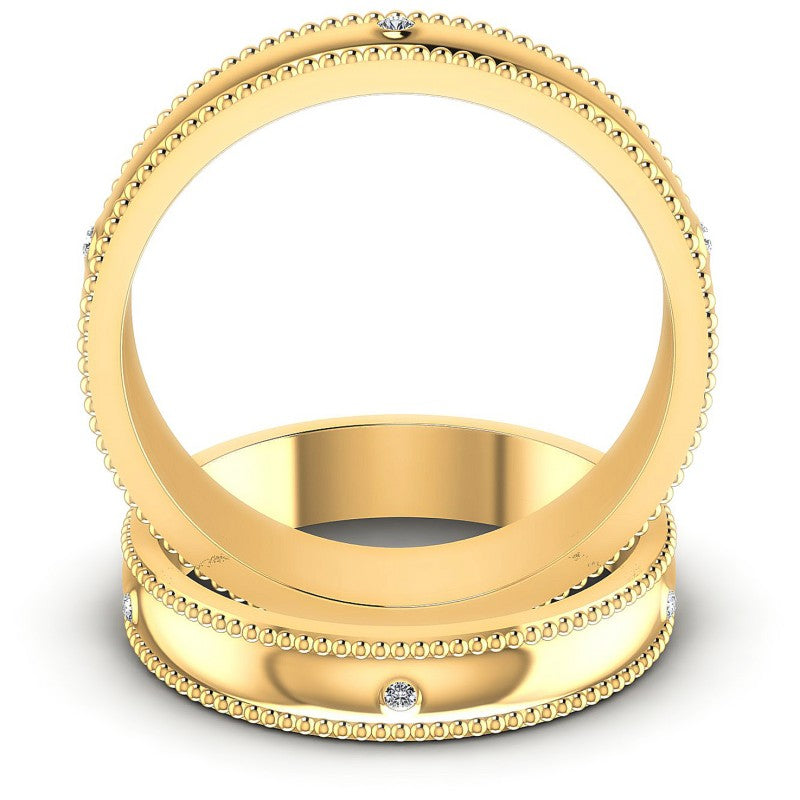 Round Cut Diamonds Wedding Sets in 14KT Yellow Gold