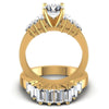 Baguette And Round Cut Diamonds Bridal Set in 14KT Yellow Gold