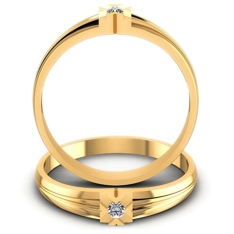 Round Cut Diamonds Wedding Sets in 14KT Yellow Gold