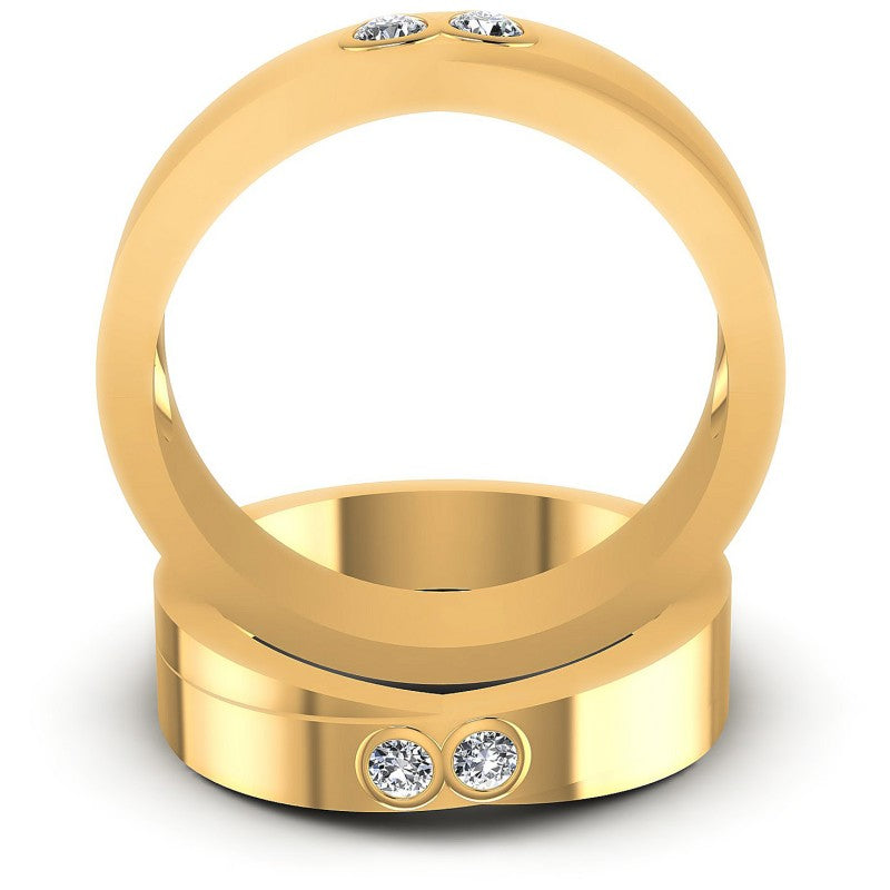 Round Cut Diamonds Wedding Sets in 14KT Yellow Gold