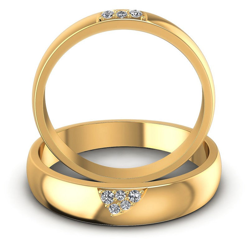 Round Cut Diamonds Wedding Sets in 14KT Yellow Gold