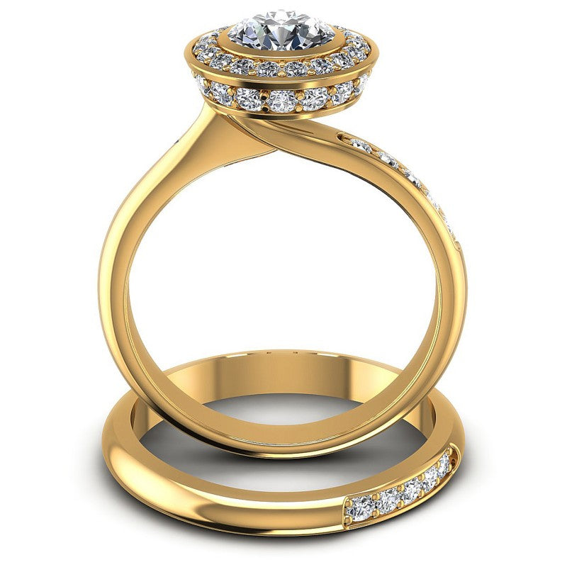 Round Diamonds 1.05CT Bridal Set in 14KT Yellow Gold