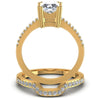 Princess and Round Diamonds 0.60CT Bridal Set in 14KT Yellow Gold