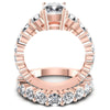 Round And Cushion Cut Diamonds Bridal Set in 18KT Yellow Gold